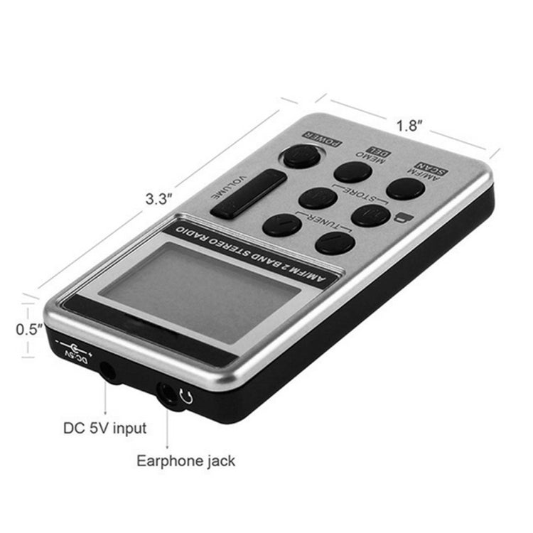 Portable AM / FM Two Bands Rechargeable Stereo Radio Mini Receiver with & LCD Screen & Earphone Jack & Lanyard (White) - Radio Player by PMC TechLife | Online Shopping South Africa | PMC TechLife | Buy Now Pay Later Mobicred