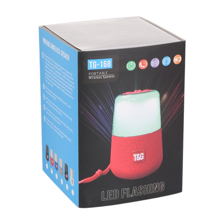 T&G TG168 Portable Wireless Bluetooth V5.0 Stereo Speaker with Handle, Built-in MIC, Support Flashing LED Light & TF Card & U Disk & AUX IN & FM(Cyan) - free shipping - PMC TechLife - Order now!