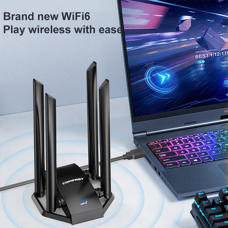 COMFAST CF-966AX Free-drive Dual Band 1800Mbps USB3.0 High Power Wireless WiFi 6 Adapter - free shipping - PMC Jewellery - Order now!