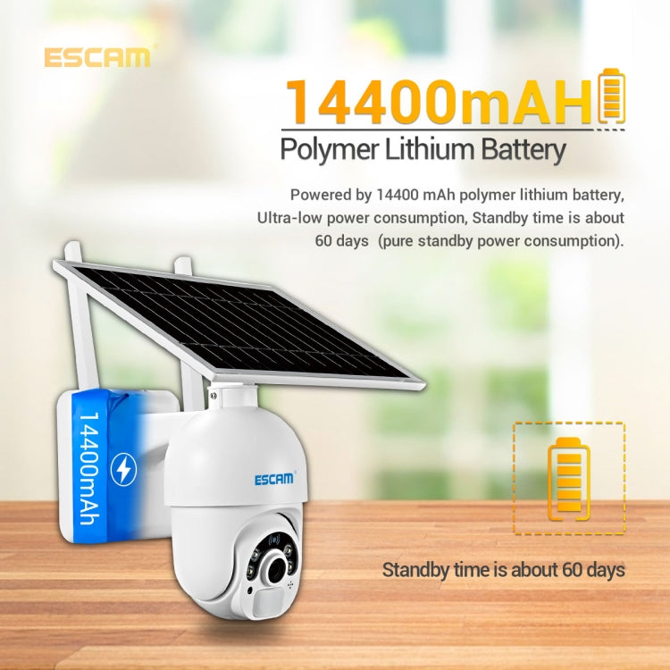 ESCAM QF450 HD 1080P 4G EU Version Solar Powered IP Camera without Memory, Support Two-way Audio & PIR Motion Detection & Night Vision & TF Card - free shipping - PMC TechLife - Order now!