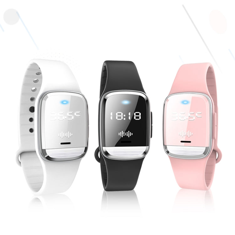 M20 Outdoor Ultrasonic Wave Mosquito Repellent Wristband with Clock & Body Temperature Test(White) - Repellent Wristband by PMC TechLife | Online Shopping South Africa | PMC TechLife | Buy Now Pay Later Mobicred
