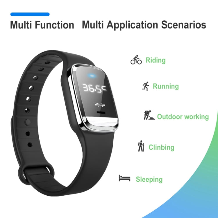M20 Outdoor Ultrasonic Wave Mosquito Repellent Wristband with Clock & Body Temperature Test(White) - Repellent Wristband by PMC TechLife | Online Shopping South Africa | PMC TechLife | Buy Now Pay Later Mobicred