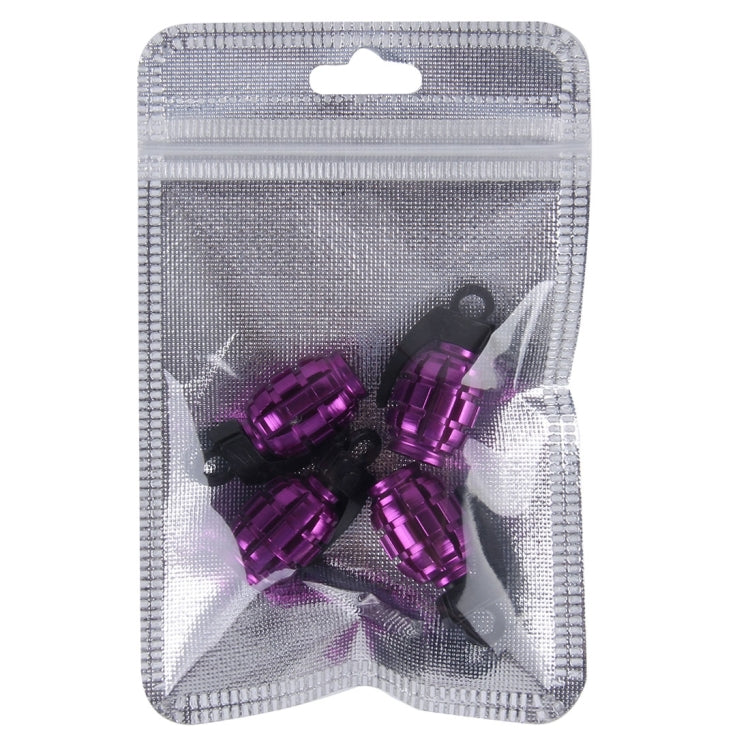 4 PCS Universal Car Tire Valve Caps(Purple) - Tire Valve Caps by PMC TechLife | Online Shopping South Africa | PMC TechLife | Buy Now Pay Later Mobicred