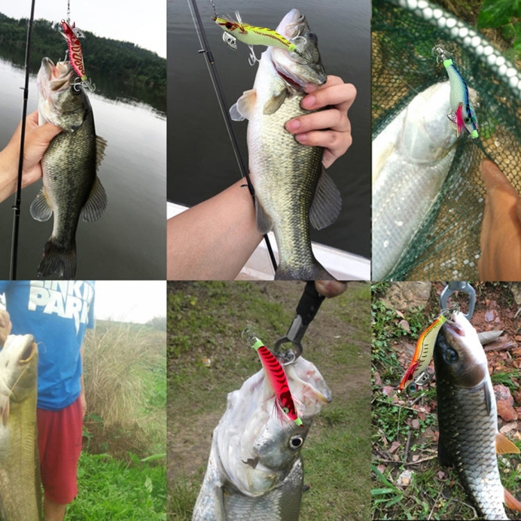 HENGJIA 3# 8cm Plastic Hard Baits Squid Fishing Lures Decoy Wood Shrimp Baits(Yellow) - Fishing Lures by HENGJIA | Online Shopping South Africa | PMC TechLife | Buy Now Pay Later Mobicred