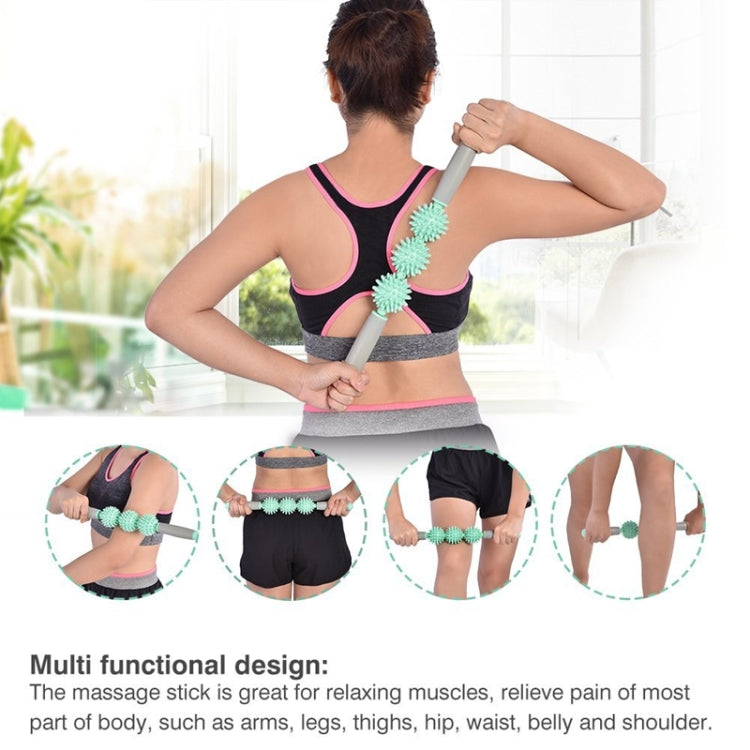 Yoga Health Care Triple Hedgehog Balls Neck Leg Hand Muscle Massage Stick(Blue) - free shipping - PMC TechLife - Order now!