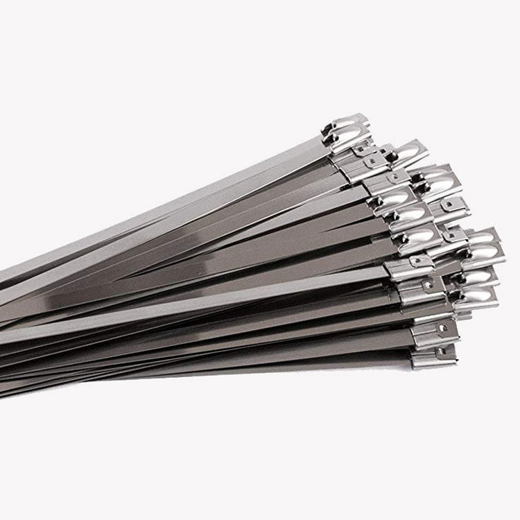 100 PCS 4.6x100mm Stainless Steel Metal Cable Ties Tie Zip Wrap Exhaust Heat Straps Induction Pipe - Clamps by PMC TechLife | Online Shopping South Africa | PMC TechLife