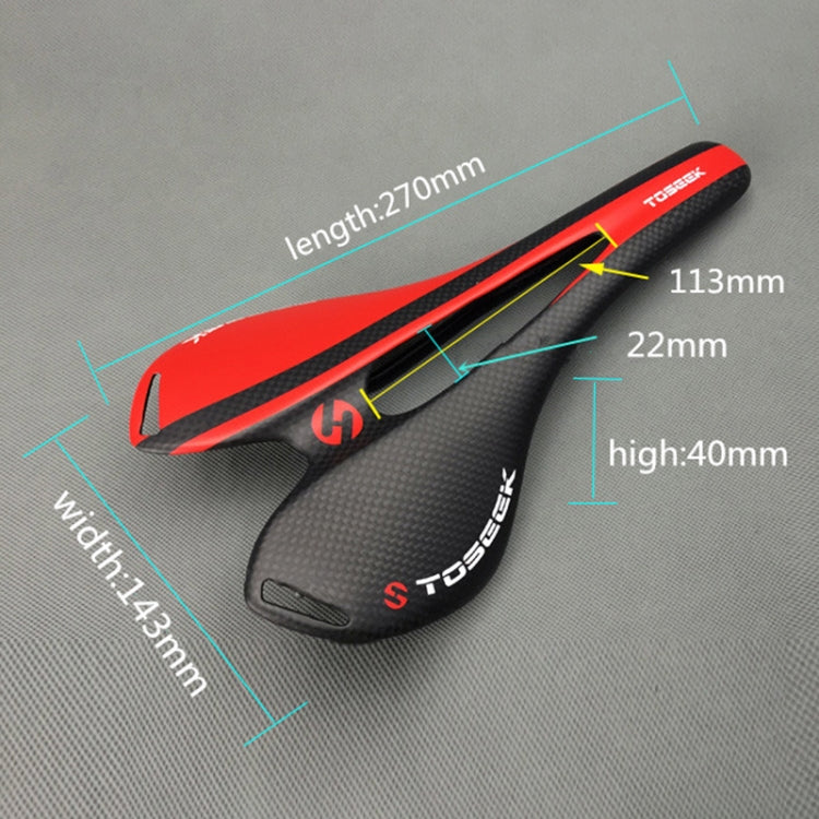 TOSEEK Road Bike Carbon Fiber Seat Bicycle Hollow Seat Saddle, 3K Texture + Light (Orange) - free shipping - PMC TechLife - Order now!