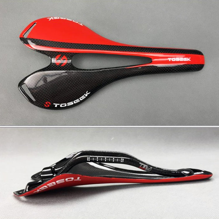 TOSEEK Road Bike Carbon Fiber Seat Bicycle Hollow Seat Saddle, 3K Texture + Light (Orange) - free shipping - PMC TechLife - Order now!