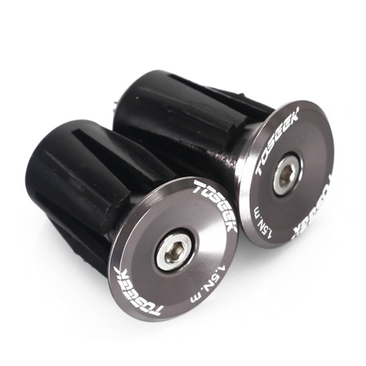 TOSEEK 1 Pair Mountain Bike Handlebar Grips Caps End Plug Aluminum Alloy Bicycle  Bar Ends Plug (Grey) - Bicycle Grips by TOSEEK | Online Shopping South Africa | PMC TechLife | Buy Now Pay Later Mobicred