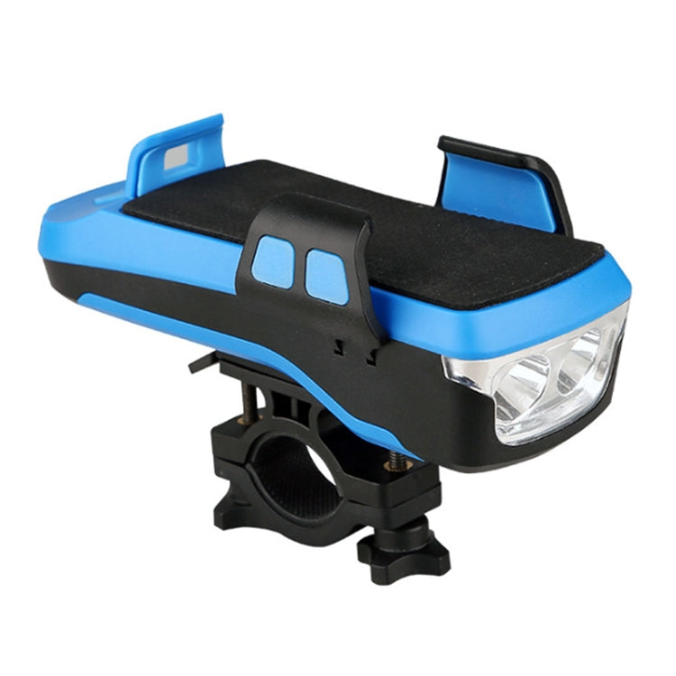 Multifunction 4  in 1 Phone Holder Bicycle Bell Cycling Lamp Flashlight(Blue) - Headlights by PMC TechLife | Online Shopping South Africa | PMC TechLife | Buy Now Pay Later Mobicred