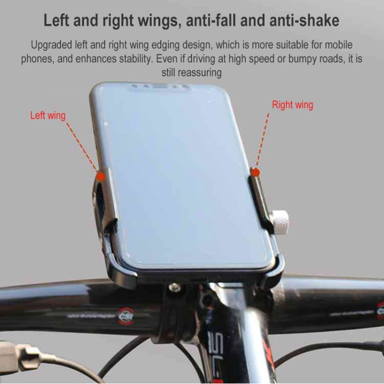 BIKERSAY MP008 Bike Motorcycle Aluminum Alloy Phone Holder Handlebar Clips (Titanium Color) - Holders by BIKERSAY | Online Shopping South Africa | PMC TechLife | Buy Now Pay Later Mobicred