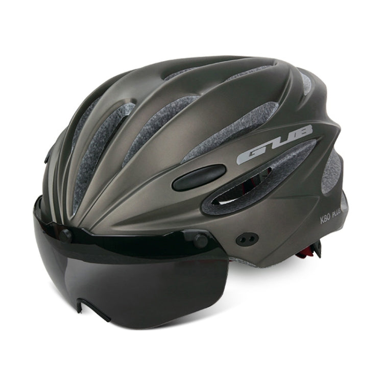 GUB K80 Plus Bike Helmet With Visor And Goggles(Titanium Color) - Protective Helmet & Masks by GUB | Online Shopping South Africa | PMC TechLife | Buy Now Pay Later Mobicred