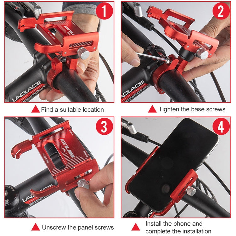 GUB P30 Aluminum Bike Phone Holder(Black) - Holders by GUB | Online Shopping South Africa | PMC TechLife | Buy Now Pay Later Mobicred