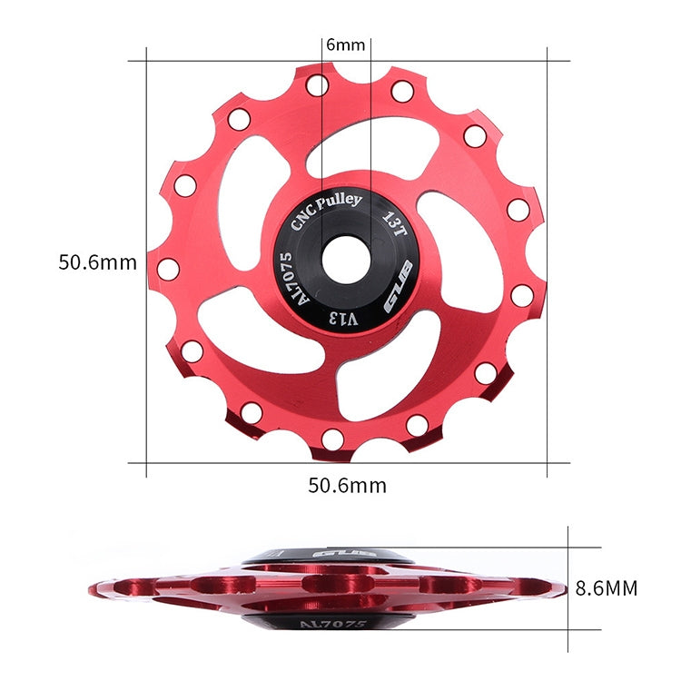 GUB V13 13T Bicycle Rear Derailleur Jockey Wheel (Black Red) - free shipping - PMc TechLife - Order now!