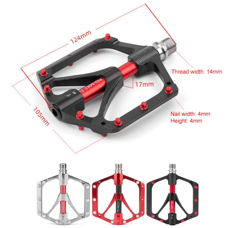 PROMEND PD-M82-TI 1 Pair Mountain Bicycle Titanium Alloy Shaft 3-Bearings Wide Pedals (Black) - free shipping - PMc TechLife - Order now!