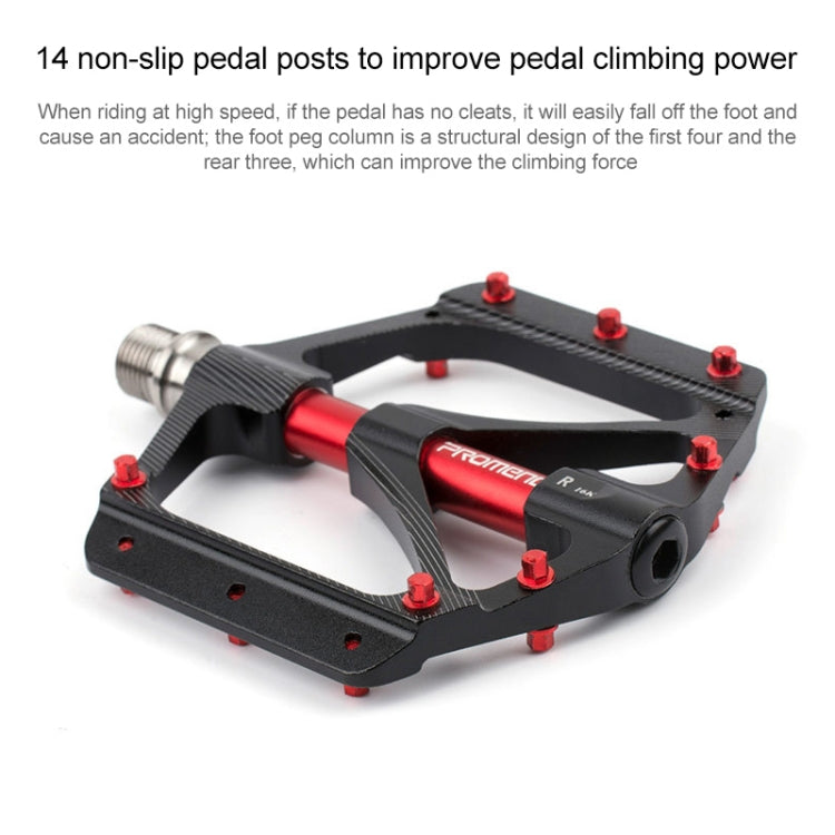 PROMEND PD-M82-TI 1 Pair Mountain Bicycle Titanium Alloy Shaft 3-Bearings Wide Pedals (Black) - free shipping - PMc TechLife - Order now!