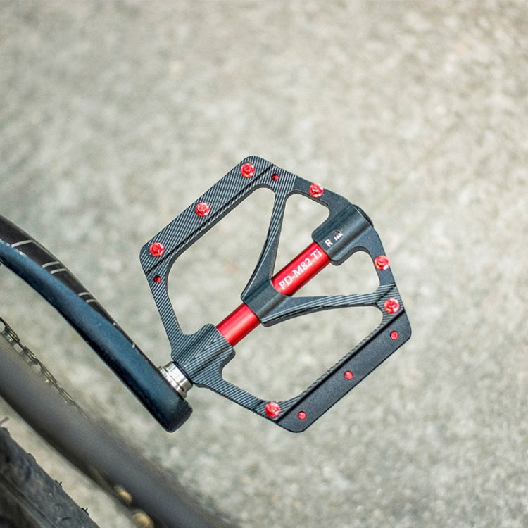 PROMEND PD-M82-TI 1 Pair Mountain Bicycle Titanium Alloy Shaft 3-Bearings Wide Pedals (Silver) - free shipping - PMc TechLife - Order now!