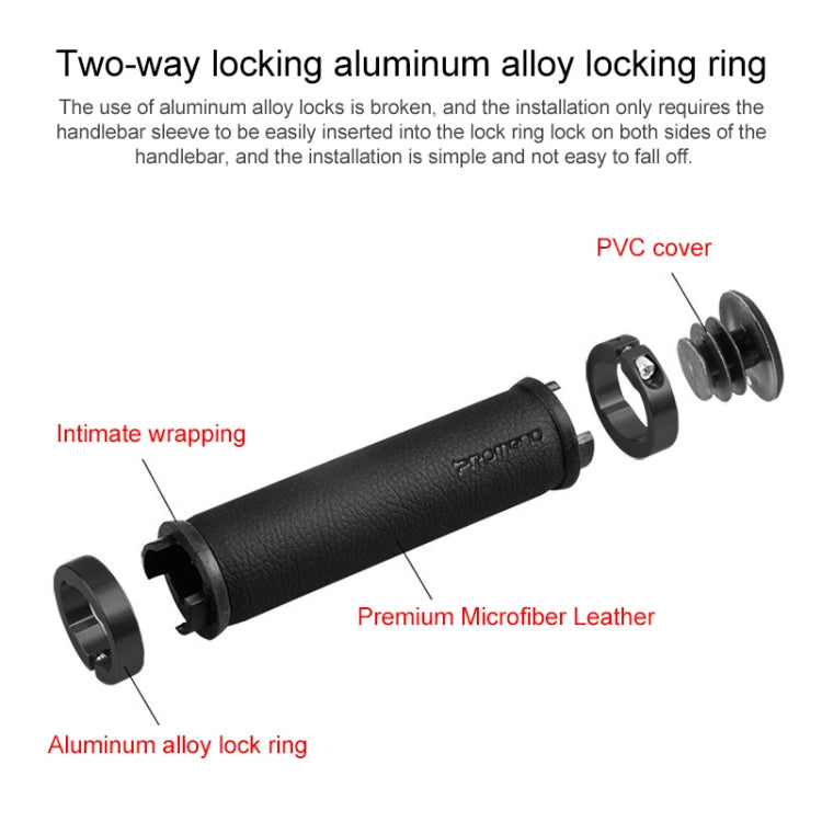 PROMEND GR-501 1 Pair Microfiber Leather Mountain Bicycle Grips Cover(Black Red) - Bicycle Grips by PROMEND | Online Shopping South Africa | PMc TechLife | Buy Now Pay Later Mobicred