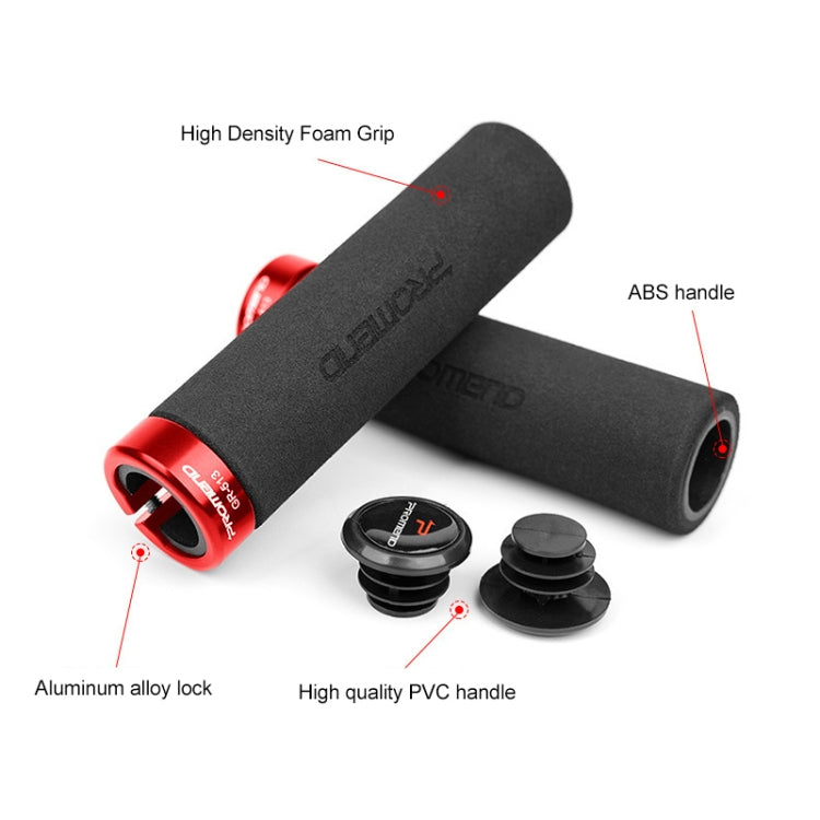 PROMEND GR-513 1 Pair Bicycle Antiskid Sweat-absorbing Sponge Grips Cover (Black Red) - Bicycle Grips by PROMEND | Online Shopping South Africa | PMC TechLife | Buy Now Pay Later Mobicred