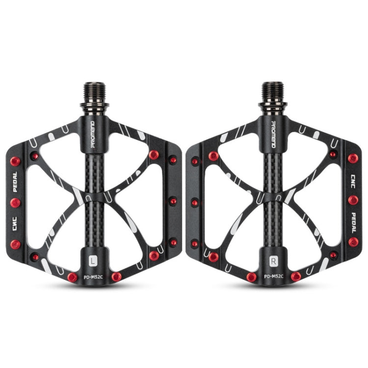 PROMEND PD-M52C 1 Pair Bicycle Aluminum Alloy + Carbon Fiber Tube Bearing Pedals (Black) - free shipping - PMc TechLife - Order now!