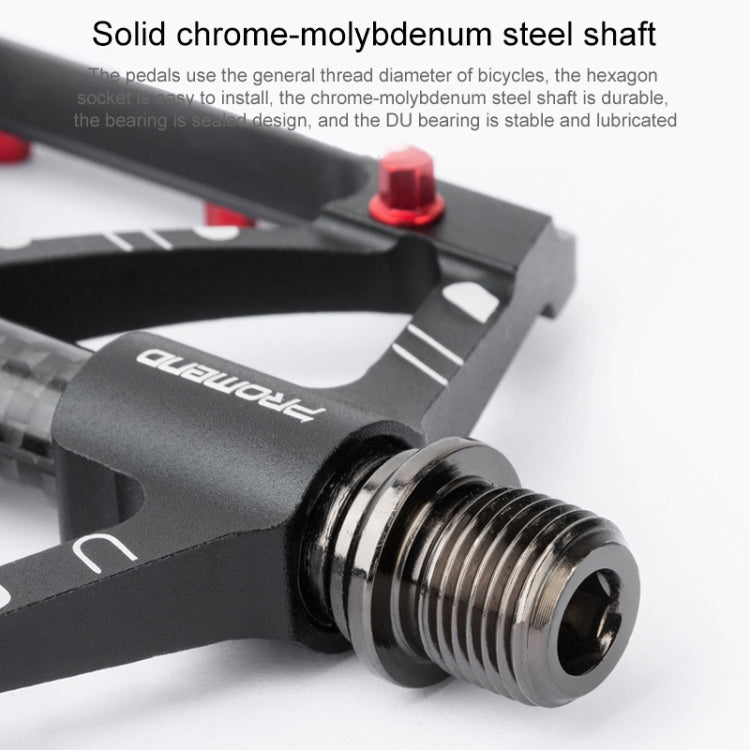 PROMEND PD-M52C 1 Pair Bicycle Aluminum Alloy + Carbon Fiber Tube Bearing Pedals (Black) - free shipping - PMc TechLife - Order now!