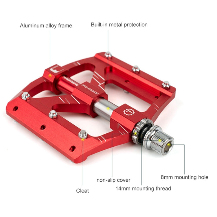 PROMEND PD-M88 1 Pair Mountain Bicycle Aluminum Alloy 3-Bearings Pedals (Black) - free shipping - PMc TechLife - Order now!
