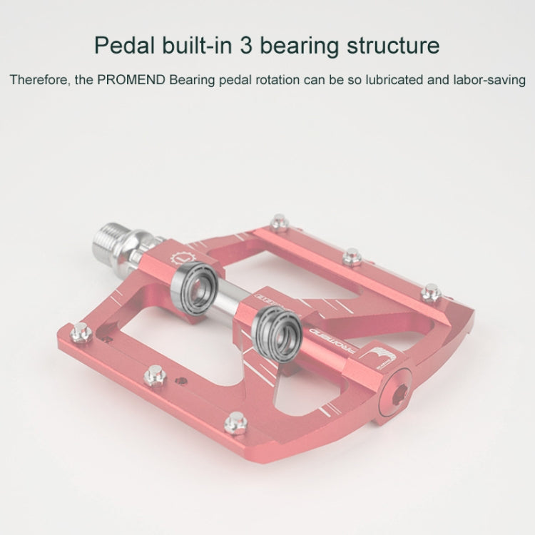 PROMEND PD-M88 1 Pair Mountain Bicycle Aluminum Alloy 3-Bearings Pedals (Red) - free shipping - PMc TechLife - Order now!