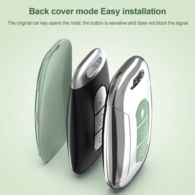 Electric Vehicle Key Electroplated TPU Case For AIMA C (White) - Car Key Cases by PMC TechLife | Online Shopping South Africa | PMC TechLife | Buy Now Pay Later Mobicred