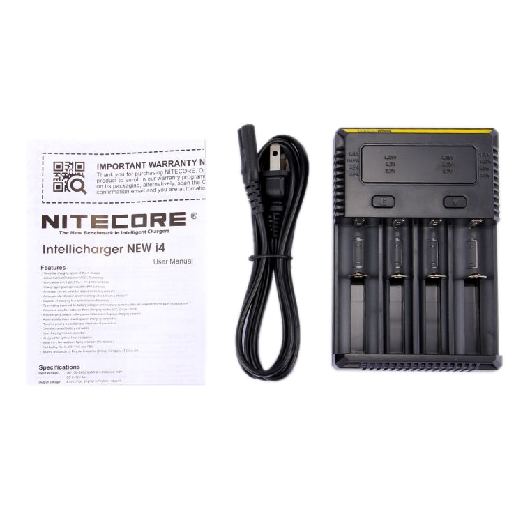Nitecore NEW i4 Intelligent Digi Smart Charger with LED Indicator for 14500, 16340 (RCR123), 18650, 22650, 26650, Ni-MH and Ni-Cd (AA, AAA) Battery - Charger & Converter by PMC TechLife | Online Shopping South Africa | PMC TechLife | Buy Now Pay Later Mobicred