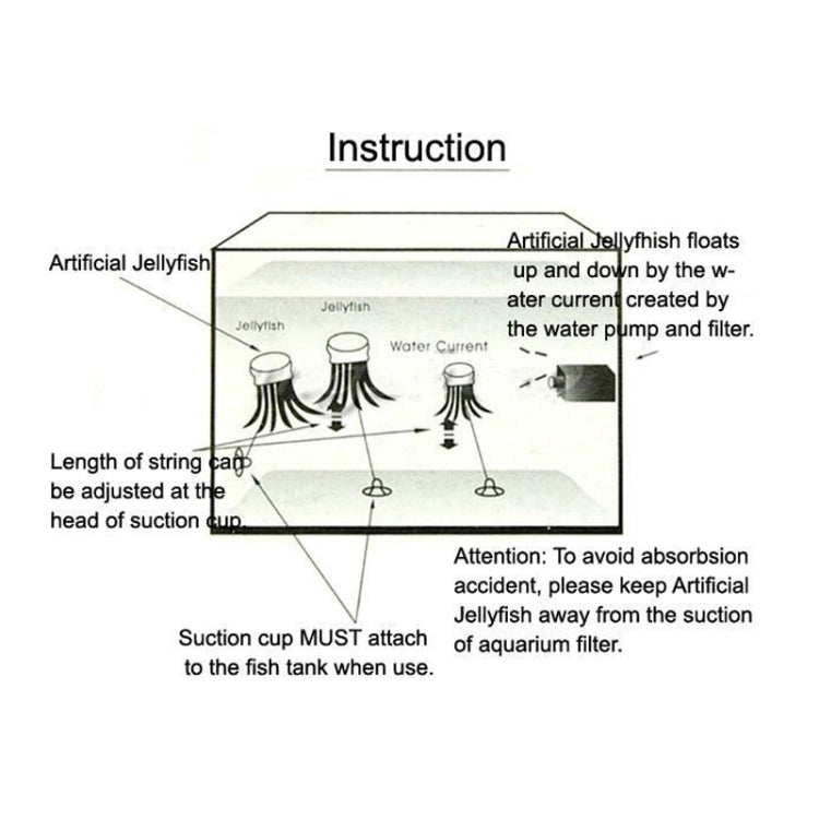 Aquarium Articles Decoration Silicone Simulation Fluorescent Sucker Jellyfish, Size: 5*17cm(Green) - free shipping - PMc TechLife - Order now!