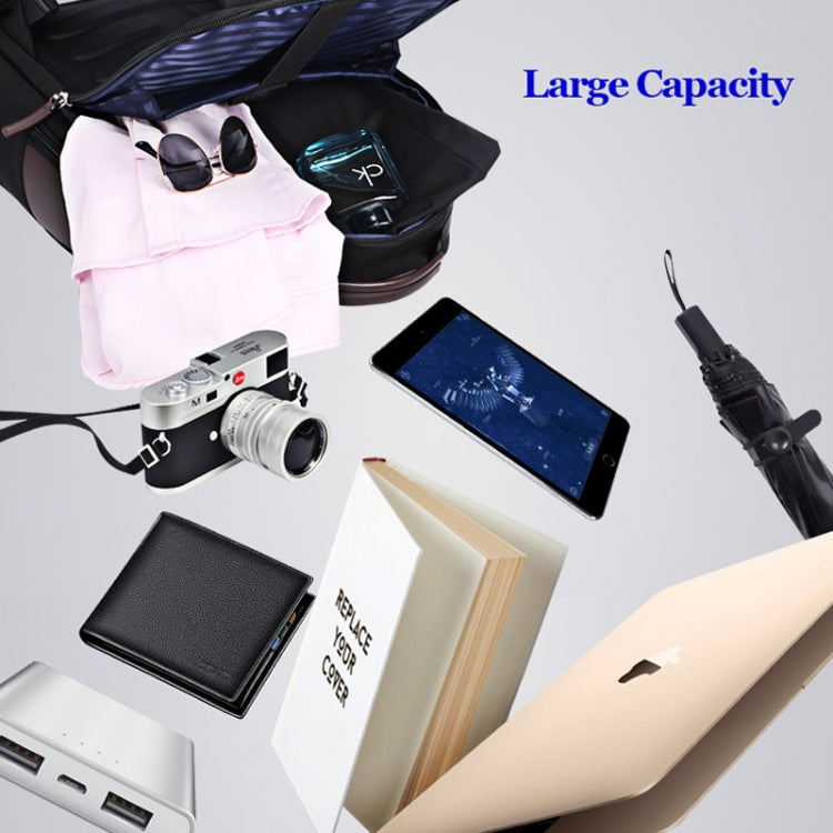 Bopai 751-007291 Business Anti-theft Waterproof Large Capacity Double Shoulder Bag,with USB Charging Port, Size: 34x19x43.5cm (Black) - free shipping - PMC Jewellery - Order now!