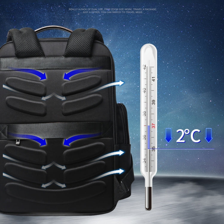 Bopai 751-007291 Business Anti-theft Waterproof Large Capacity Double Shoulder Bag,with USB Charging Port, Size: 34x19x43.5cm (Black) - free shipping - PMC Jewellery - Order now!