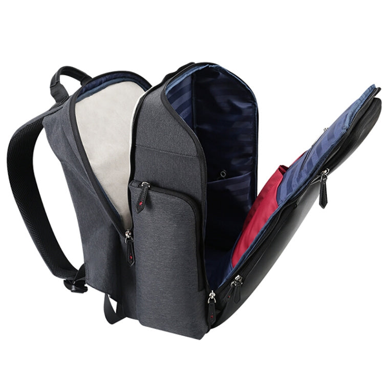 Bopai 851-010128 Business Anti-theft Waterproof Large Capacity Double Shoulder Bag,with USB Charging Port, Size: 34x19x43cm (Black) - free shipping - PMC Jewellery - Order now!