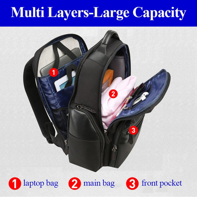 Bopai 851-014211 Business Anti-theft Waterproof Three-layer Large Capacity Double Shoulder Bag,with USB Charging Port, Size: 35.5x24x45cm (Black) - free shipping - PMC Jewellery - Order now!