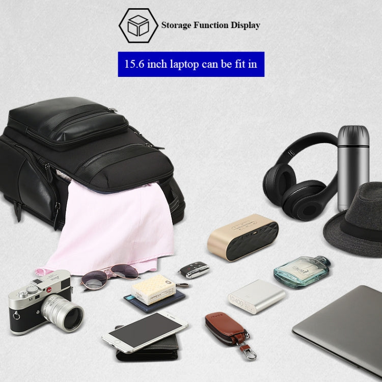 Bopai 851-014211 Business Anti-theft Waterproof Three-layer Large Capacity Double Shoulder Bag,with USB Charging Port, Size: 35.5x24x45cm (Black) - free shipping - PMC Jewellery - Order now!