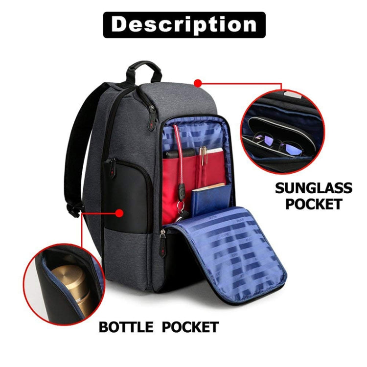 Bopai 851-014518 Business Waterproof Three-layer Large Capacity Double Shoulder Bag,with USB Charging Port, Size: 37x21x47.5cm (Black) - free shipping - PMC Jewellery - Order now!