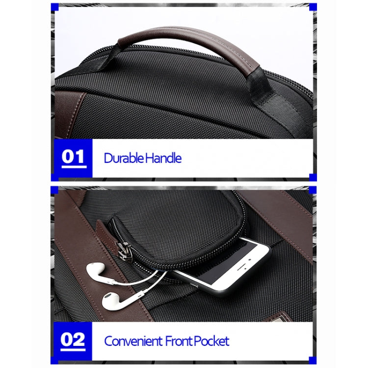 Bopai 851-008821 Outdoor Breathable Waterproof Anti-theft Large Capacity Double Shoulder Bag,with USB Charging Port, Size: 36x17x41.5cm (Black) - free shipping - PMC Jewellery - Order now!
