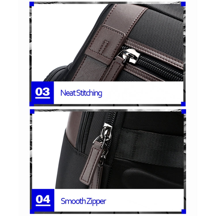 Bopai 851-008821 Outdoor Breathable Waterproof Anti-theft Large Capacity Double Shoulder Bag,with USB Charging Port, Size: 36x17x41.5cm (Black) - free shipping - PMC Jewellery - Order now!