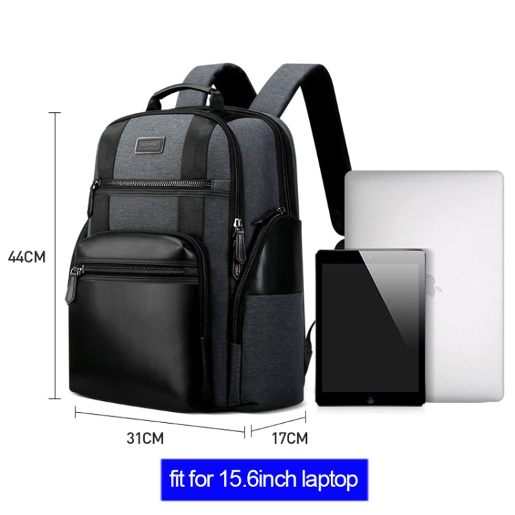 Bopai 851-014318 Fashion Outdoor Breathable Waterproof Anti-theft Three-layer Large Capacity Double Shoulder Bag,with USB Charging Port, Size: 31x17x44cm(Grey) - free shipping - PMC Jewellery - Order now!