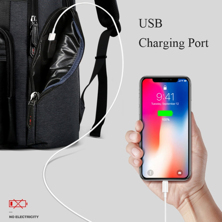 Bopai 851-014318 Fashion Outdoor Breathable Waterproof Anti-theft Three-layer Large Capacity Double Shoulder Bag,with USB Charging Port, Size: 31x17x44cm(Grey) - free shipping - PMC Jewellery - Order now!