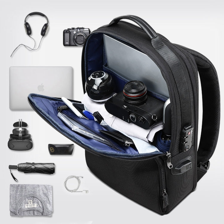 Bopai 61-02511 Business Travel Breathable Waterproof Anti-theft Man Backpack, Size: 30x15x44cm(Black) - free shipping - PMC Jewellery - Order now!