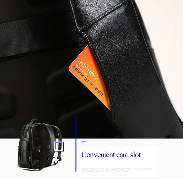 Bopai 851-01981A Top-grain Leather Business Travel Anti-theft Man Backpack, Size: 35x26x44cm - free shipping - PMC TechLife - Order now!