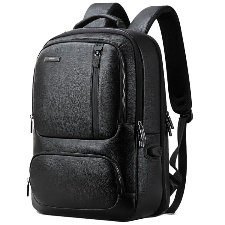 Bopai 851-023911 Top-grain Leather Business Breathable Anti-theft Man Backpack, Size: 28x18x42cm(Black) - free shipping - PMC Jewellery - Order now!