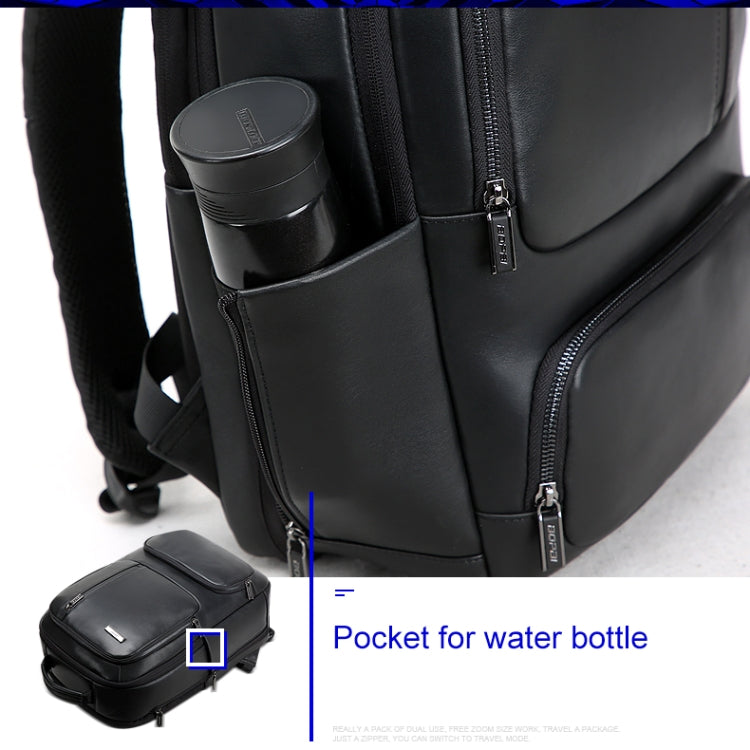 Bopai 851-023911 Top-grain Leather Business Breathable Anti-theft Man Backpack, Size: 28x18x42cm(Black) - free shipping - PMC Jewellery - Order now!