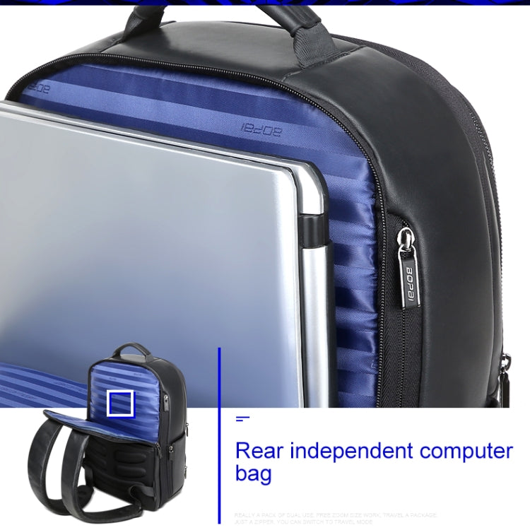 Bopai 851-023911 Top-grain Leather Business Breathable Anti-theft Man Backpack, Size: 28x18x42cm(Black) - free shipping - PMC Jewellery - Order now!
