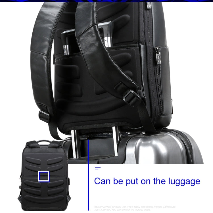 Bopai 851-023911 Top-grain Leather Business Breathable Anti-theft Man Backpack, Size: 28x18x42cm(Black) - free shipping - PMC Jewellery - Order now!