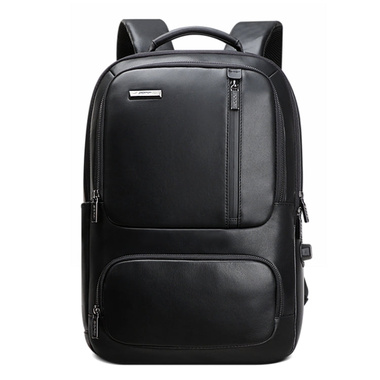Bopai 851-024011 Top-grain Leather Business Breathable Anti-theft Man Backpack, Size: 28x18x42cm(Black) - free shipping - PMC Jewellery - Order now!