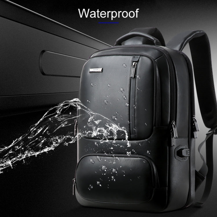 Bopai 851-024011 Top-grain Leather Business Breathable Anti-theft Man Backpack, Size: 28x18x42cm(Black) - free shipping - PMC Jewellery - Order now!