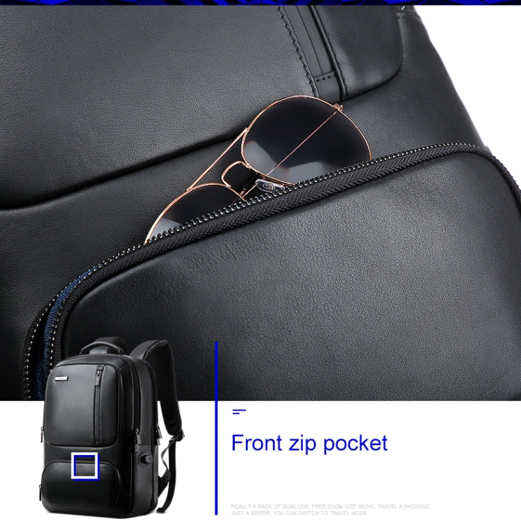 Bopai 851-024011 Top-grain Leather Business Breathable Anti-theft Man Backpack, Size: 28x18x42cm(Black) - free shipping - PMC Jewellery - Order now!