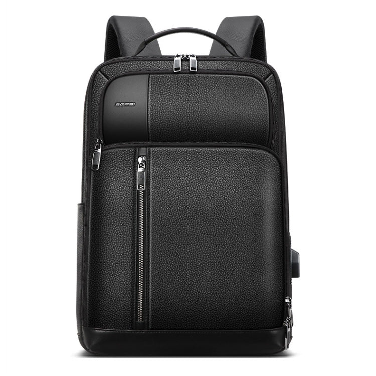 Bopai 851-036611 Large Capacity Top-grain leather Business Breathable Man Backpack, Size: 30x12x43cm(Black) - free shipping - PMC Jewellery - Order now!